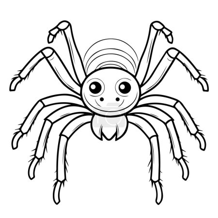 Téléchargez les illustrations : Araignée noire sur fond blanc. illustration vectorielle. - en licence libre de droit