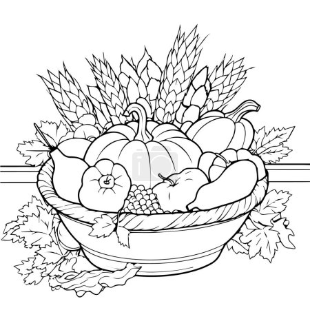 Illustration for Thanksgiving day card with pumpkins - Royalty Free Image