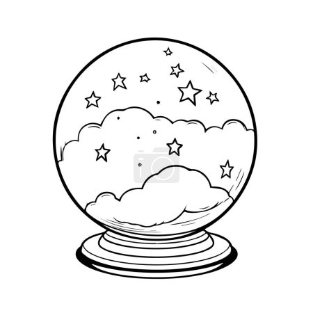 Ilustración de Vector, bola espacial de dibujos animados sobre un fondo blanco - Imagen libre de derechos