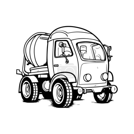 Illustration for Vector illustration. truck with trailer. isolated on white - Royalty Free Image