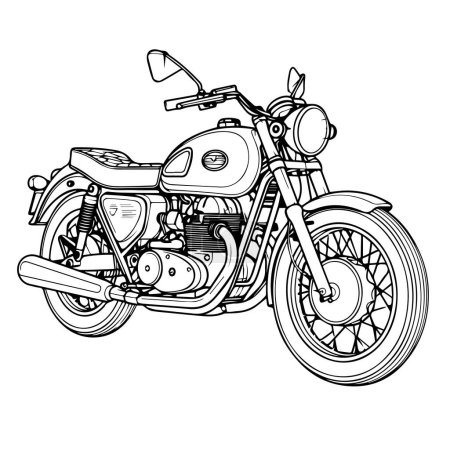 Ilustración de Ilustración del vector de motocicleta. motocicleta sobre un fondo blanco. - Imagen libre de derechos