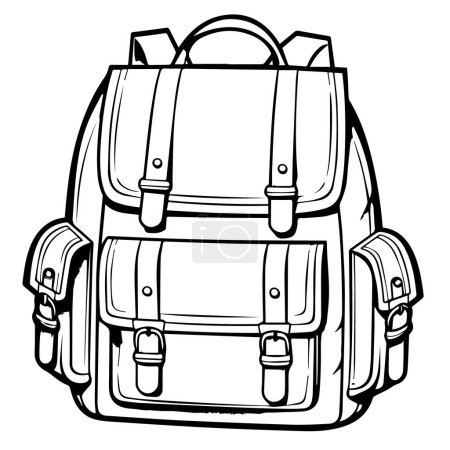 Illustration for Black backpack on white background, vector illustration - Royalty Free Image