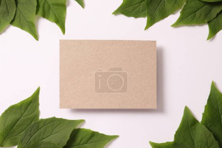 Photo for Paper card with leaves - Royalty Free Image