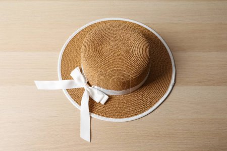 Photo for Summer hat on a colored background - Royalty Free Image