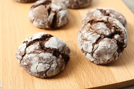Delicious brownie cookies on board