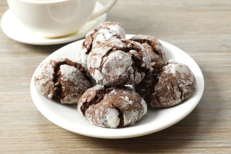 Delicious brownie cookies on plate