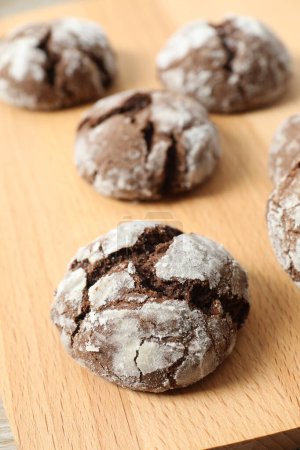 Delicious brownie cookies on board