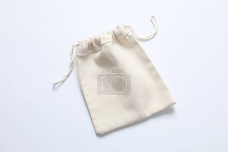 Small eco sack on white background. Top view.