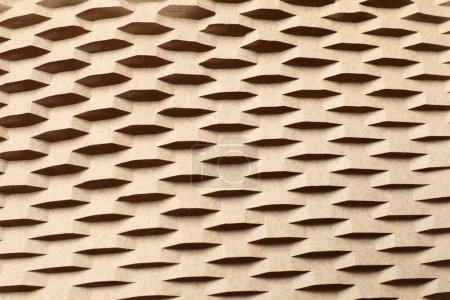 Honeycomb kraft paper. Brown corrugated cardboard