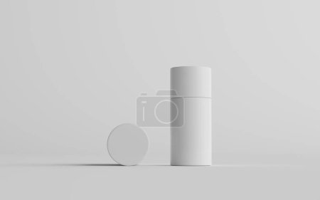 Téléchargez les photos : 75ml en plastique blanc Roll-On / Spray déodorant bouteille Mockup - Deux bouteilles. Illustration 3D - en image libre de droit