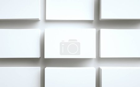 Foto de Tarjeta de visita Mock-Up (US 3.5 x 2) - Múltiples pilas de tarjetas. Ilustración 3D - Imagen libre de derechos