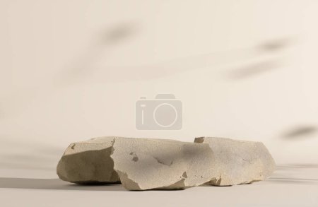 Photo for Product Podium - Beige Stone Podium, Beige Background. 3D Illustration - Royalty Free Image