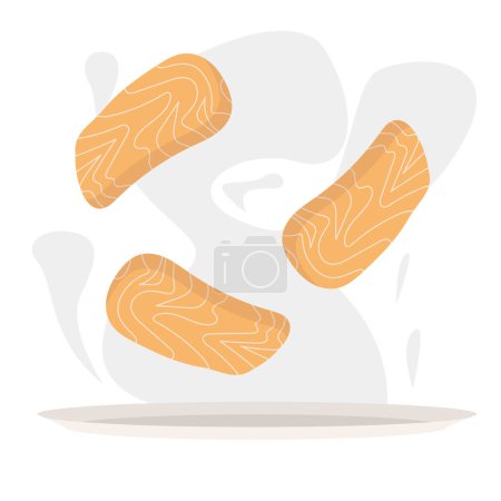 Illustration for Illustration of Salmon on a Plate - Fresh and Appetizing Vector Design - Royalty Free Image