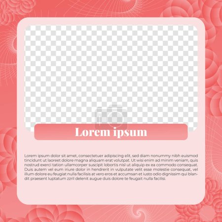Illustration for Circular Abstract Ornament in Pink Gradient Social Media Template - Trendy and Eye-catching Design - Royalty Free Image