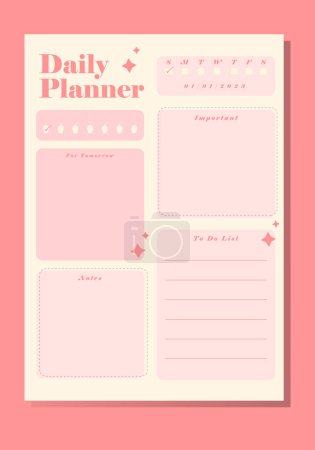 Illustration for Daily Planner Template Design Vector - Organize and Optimize Your Days - Royalty Free Image