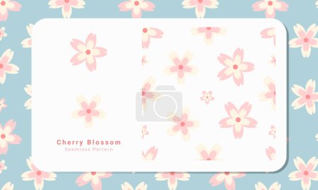 Illustration for Cherry Blossom Seamless Pattern Vector Design - Delicate and Whimsical - Royalty Free Image
