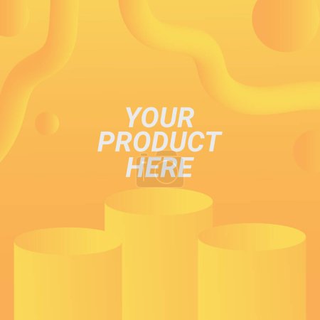 Téléchargez les illustrations : Orange Gradient Podium Design pour la présentation de produits - Moderne et captivant - en licence libre de droit