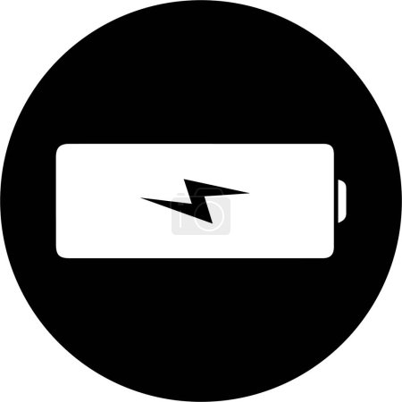 Photo for White battery, horizontal lightning in the middle, black - Royalty Free Image