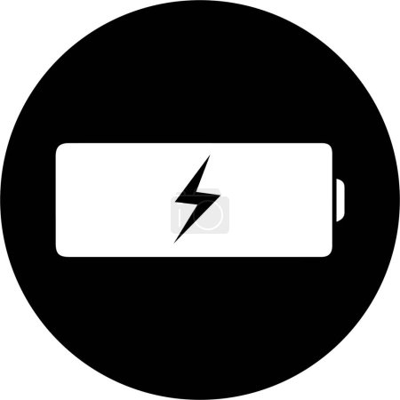 Photo for White battery, vertical bolt in black center - Royalty Free Image