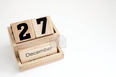 Foto de Calendario perpetuo de madera que muestra el 27 de diciembre - Imagen libre de derechos
