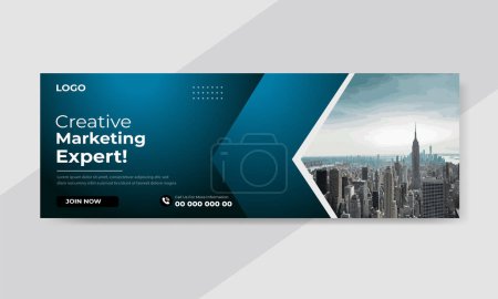 Illustration for Creative Marketing Business Facebook Cover Template - Royalty Free Image