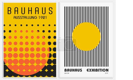 Contains Abstract Art Set in bauhaus style, Decorative Modern Art,