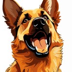 Material vector illustrations of dogs, isolated to provide design flexibility. A useful asset for designers requiring canine-themed elements.