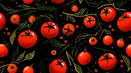 Téléchargez les photos : Carreaux vectoriels en matériaux de style vintage, avec tomates. Parfait pour créer des décors uniques et rustiques. - en image libre de droit
