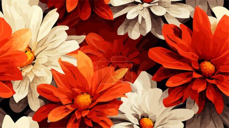 Patrones de vectores de baldosas, de inspiración vintage, mostrando flora estacional en tonos otoñales. El alicatado sin costura garantiza la versatilidad para diversas necesidades del proyecto.