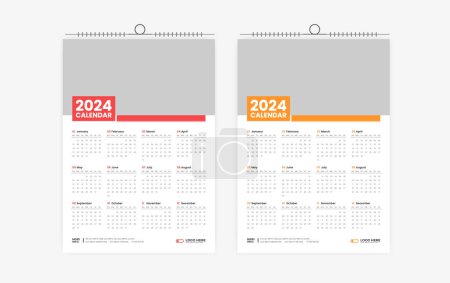 2024 eine Kalendervorlage für eine Seite