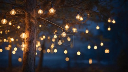 outdoor string lights, wedding decor for the night ceremony
