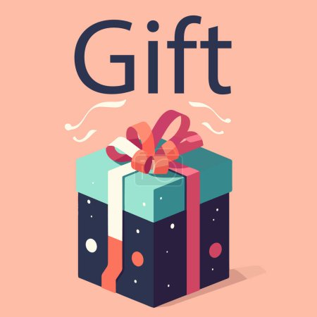 Illustration for Gift with bow vector icon, flat design - Royalty Free Image