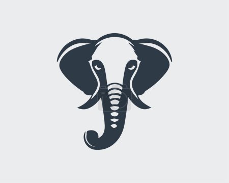 Téléchargez les photos : Modèle de conception de logo de mascotte d'éléphant tête - en image libre de droit