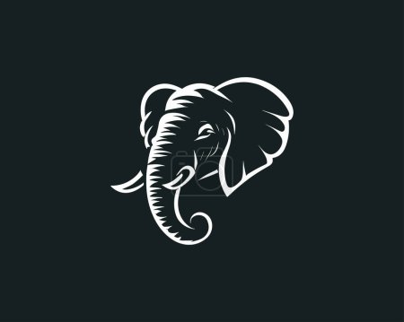 plantilla de diseño del logotipo de la mascota elefante cabeza