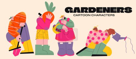 Illustration for Cartoon character of gardening - Royalty Free Image
