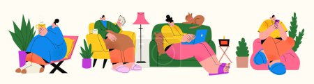 Illustration for A group of people sitting in chairs - Royalty Free Image