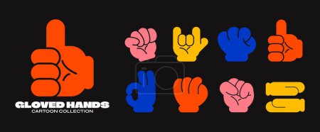 Illustration for A collection of hand gestures with different colors - Royalty Free Image