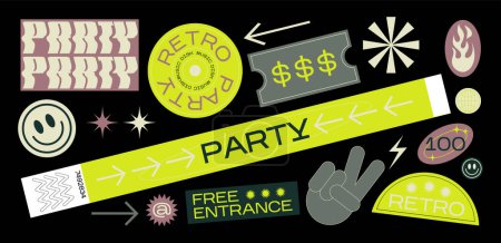 Illustration for Retro party vector banner. - Royalty Free Image