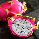 Top Close-Up View of Exquisite Dragon Fruit Slice in Stunning 4K Resolution