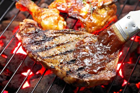 Grilled Perfection: 4K Close-Up of Juicy Chicken Cooking to Sizzling Delight on the BBQ Grill