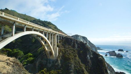 Photo for 4K Image: Historical Bixby Creek Bridge, Icon of Big Sur, California, with Majestic Ocean View - Royalty Free Image
