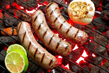 4K Image: Grilled Italian Sausage Infused with Fresh Vegetables