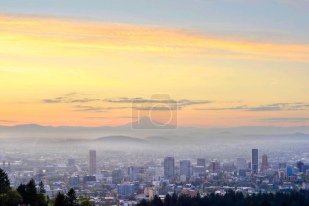  Obraz 4K: Panoramiczny widok z Portland, Oregon Cityscape, Urban Beauty