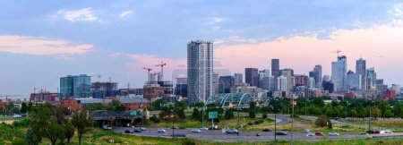 Photo for 4K Image: Denver, Colorado Skyline Silhouetted at Dawn - Royalty Free Image