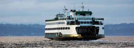 Photo for 4K Ultra HD Image: Passenger and Car Ferry in Puget Sound, Washington State USA - Maritime Tranquility - Royalty Free Image