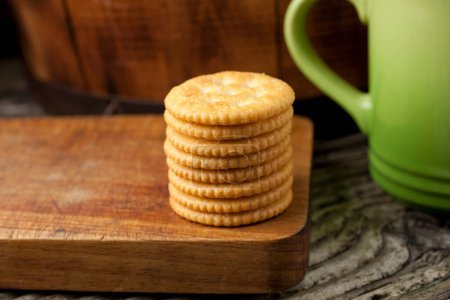Photo for Delicious Ritz Cracker Biscuit Close-Up - 4K Ultra HD Image of Savory Snack Delight - Royalty Free Image