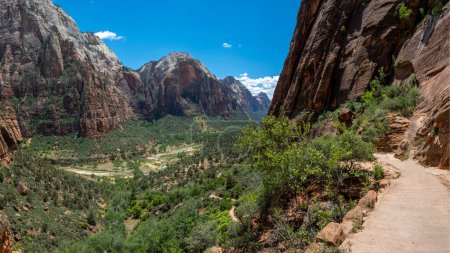 Parque Nacional Zion en Utah - Vista desde Angel 's Landing Trail - 4K Ultra HD Imagen del impresionante paisaje del cañón