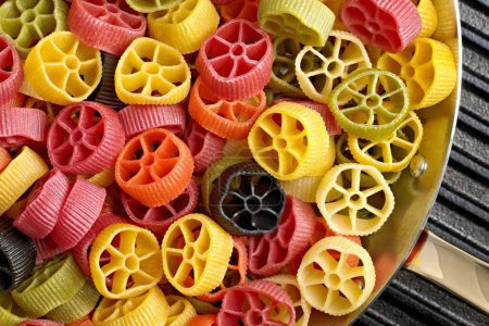 Vibrant Cuisine: 4K Ultra HD Image of Colored Dry Pasta