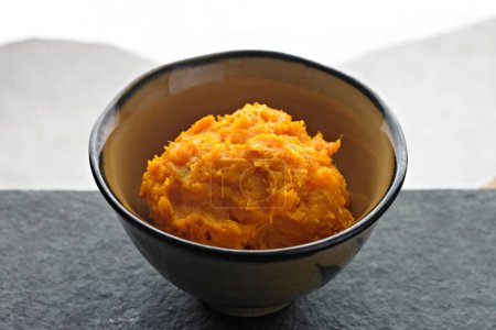 Creamy Delight: 4K Ultra HD Image of Close-Up of Mashed Pumpkin
