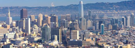 Stadtbild Majestät: 4K Ultra-HD-Bild der San Francisco Skyline Luftaufnahme des Downtown Financial District